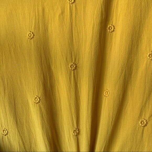 LOFT Gold Embroidered Floral Front-Tie Blouse  Women's Size Small - Picture 10 of 10